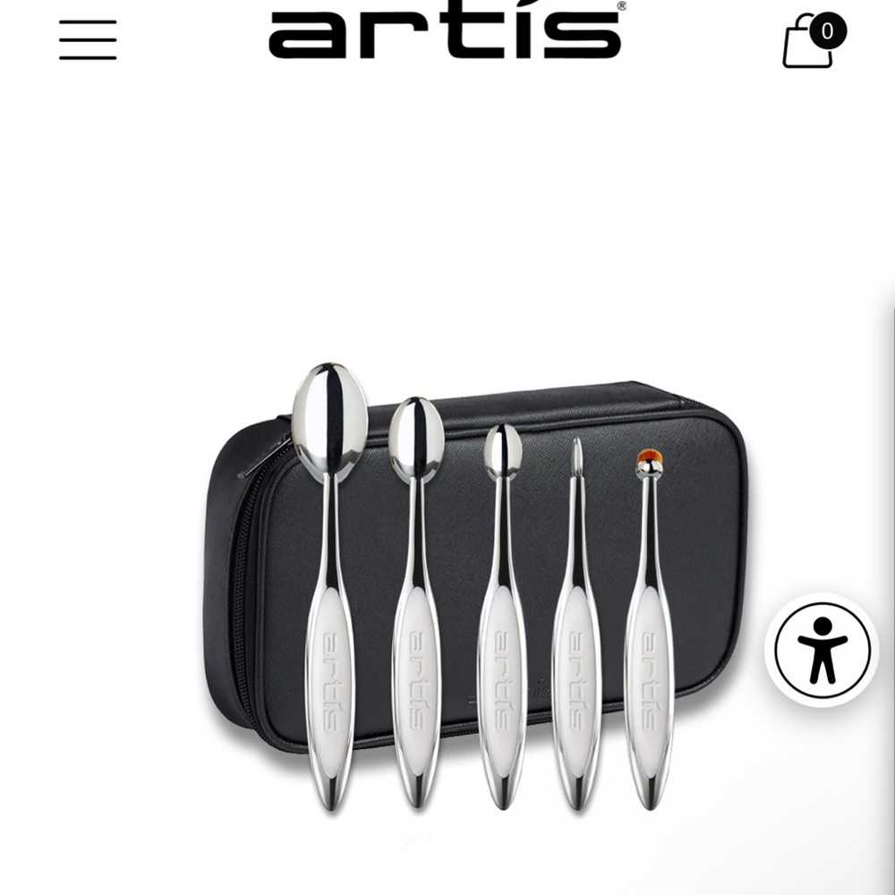 Artis Silver Brush Collection with Black Case